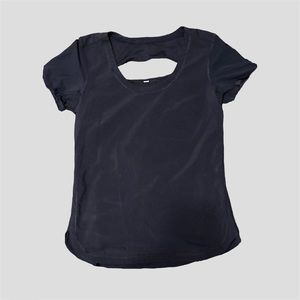 lululemon open back black top